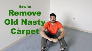 How to Remove Old Nasty Carpet DIY [upl. by Didi]