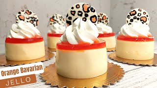 Orange Jello Dessert  How to make orange bavarian cream  orange bavarois recipe [upl. by Esilrahc451]