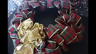 DIY Ribbon Wreath  Quick and EasyTutorial [upl. by Ahsercel]