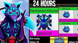 Trading PERMANENT KITSUNE for 24 Hours in Blox Fruits [upl. by Etireugram160]