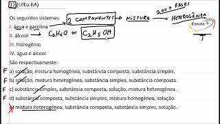 Misturas homogêneas e heterogêneas Substâncias simples e compostas [upl. by Thorley]