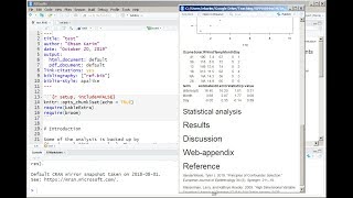 Introduction to Rmarkdown for writing an article with code  text  citation  table  figures [upl. by Najram584]