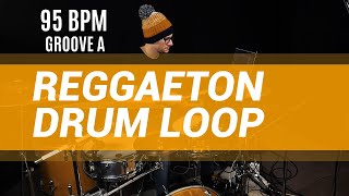 Reggaeton Drum Loop 95 BPM  The Hybrid Drummer [upl. by Ymmac]