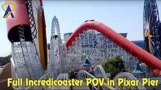 Full Incredicoaster POV ride through from The Incredibles in Pixar Pier [upl. by Dagall]