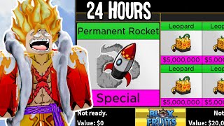 Trading PERMANENT ROCKET for 24 Hours in Blox Fruits [upl. by Amihsat745]