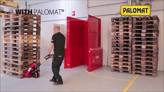 PALOMAT Pallet Dispenser  Automatic Pallet Stacking amp Destacking [upl. by Selway]