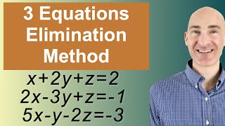 Solving Systems of 3 Equations Elimination [upl. by Canon]