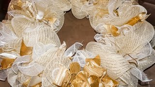 DIY Simple Deco Mesh Wreath  Quick and Easy Tutorial [upl. by Harrad]