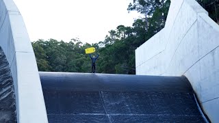 CRAZY Illegal Dam Spillway Waterslide Australia [upl. by Assennev]