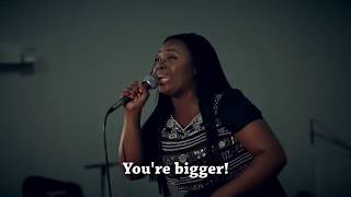 Youre Bigger  Jekalyn Carr  LIVE w lyrics [upl. by Dnalon]