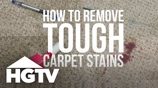 How to Remove Tough Carpet Stains  HGTV [upl. by Neirrad]