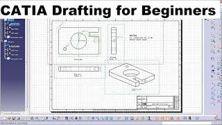 CATIA Drafting  Drawing Tutorial for Beginners  1 [upl. by Arline982]