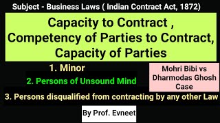 Capacity to Contract  Capacity of Parties  Capacity of Parties under Contract Act 1872 [upl. by Brechtel]