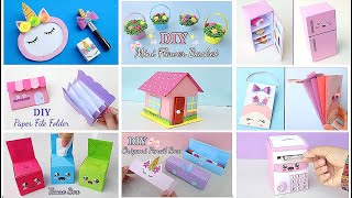 9 EASY CRAFT IDEAS  School Craft Idea  DIY Origami Craft  School hacks  Paper mini gift idea [upl. by Porte515]