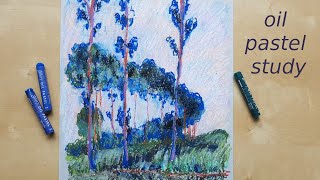 Monet inspired impressionism study in oil pastel Mungyo Gallery [upl. by Yona]