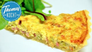 Quiche mit Speck und Lauch  Quiche Lorraine [upl. by Hahsi]