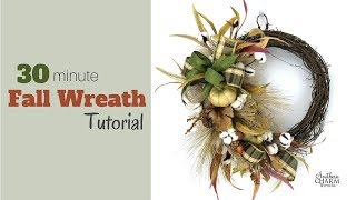 Quick 30 Minute Fall Wreath Tutorial  Southern Charm Wreaths [upl. by Nomma]