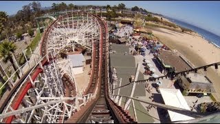 Giant Dipper Wooden Roller Coaster POV Santa Cruz Beach Boardwalk [upl. by Howard117]