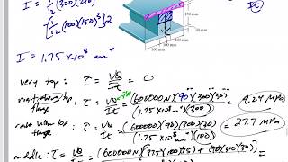 Mechanics of Materials  Transverse shear stress example 1 [upl. by Elleinnad]