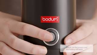 BODUM®  How To  Bistro Electric Milk Frother [upl. by Annayoj546]