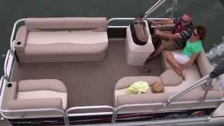 SUN TRACKER Boats 2015 PARTY BARGE 16 DLX Gas or Electric Pontoon Boat [upl. by Eelamme]