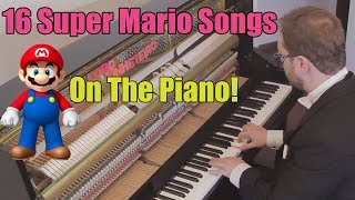 16 Super Mario Songs on Piano [upl. by Ymassej]