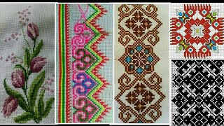 Beautiful amp Latest Cross StitchTable cloth design  Cross stitch Bed Sheet Design [upl. by Kristoforo]