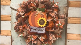 Fall wreath tutorial Easy Easy one too [upl. by Eldwen]