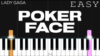 Lady Gaga  Poker Face  EASY Piano Tutorial [upl. by Junna333]